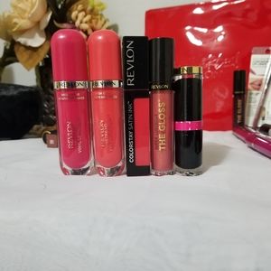 Revlon lot of makeup - lipstick, lipgloss - red lipstick / pink lipstick